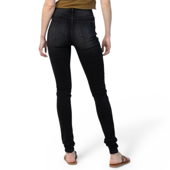 Judy Blue Uncuffed Skinny Fit Black Jeans 5/27 JB88450 - Picture 7 of 10